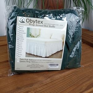 NWT Obytex Wrap around bed skirt. Twin/Full. Hunter Green